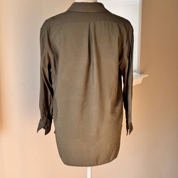NWOT! BANANA REPUBLIC Oversize Button Down Shirt in Military Green - XS - Picture 8 of 8
